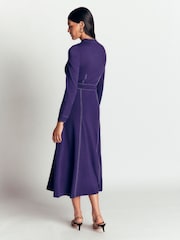 Boden Purple Alex Ponte Contrast Midi Dress - Image 3 of 4