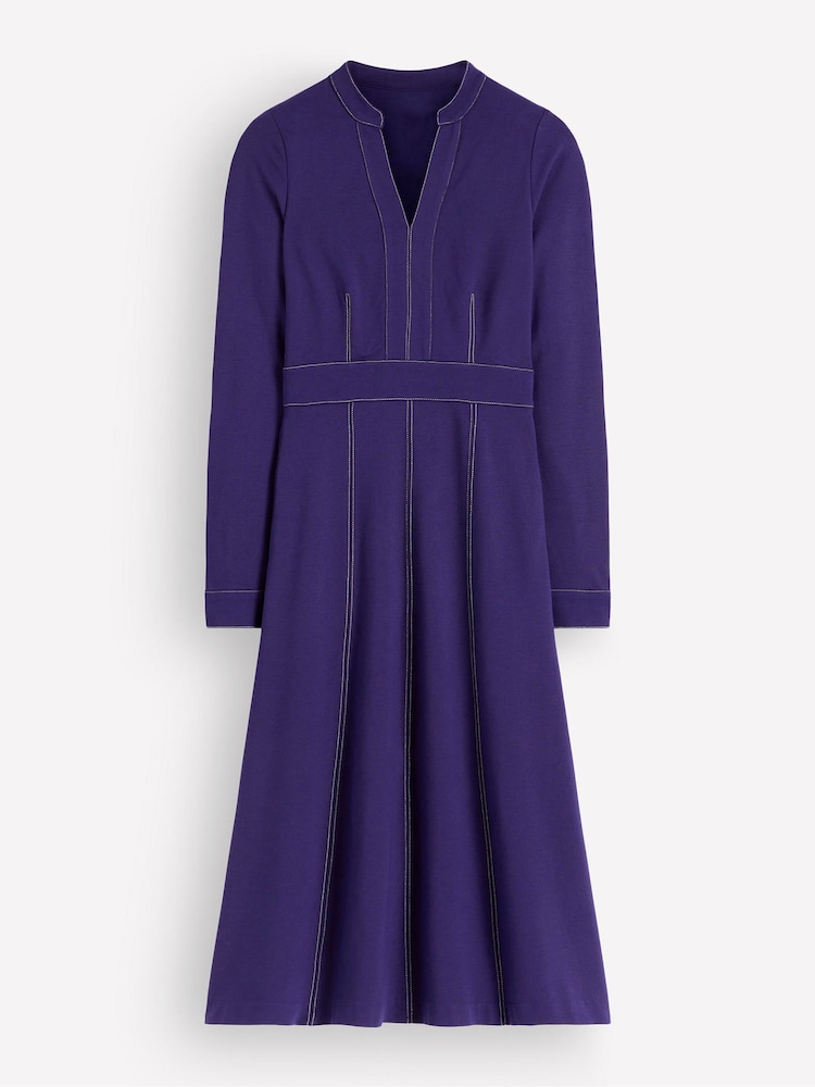Boden Purple Alex Ponte Contrast Midi Dress - Image 4 of 4