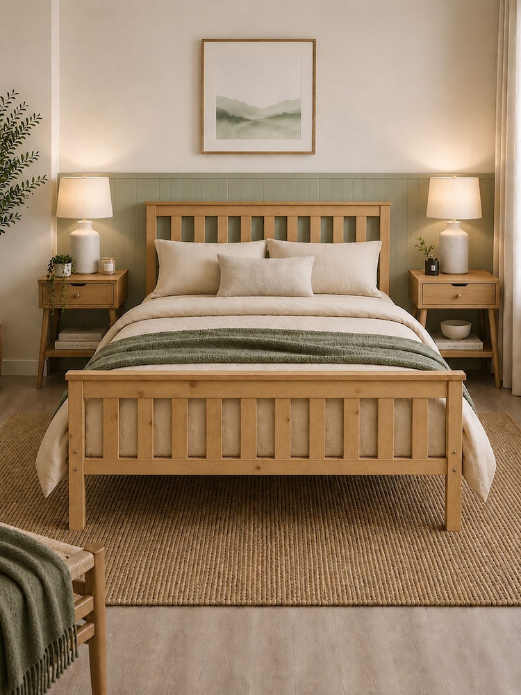 Aspire Furniture Natural Atlantic Bed Frame - Image 1 of 2 Aspire Furniture Natural Atlantic Bed Frame - Image 1 of 2