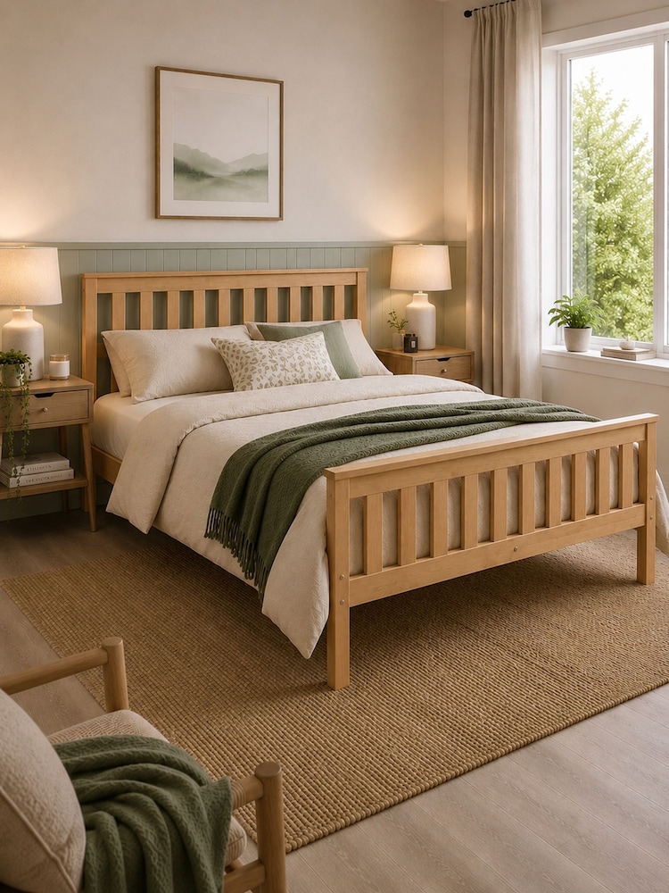 Aspire Furniture Natural Atlantic Bed Frame - Image 2 of 2 Aspire Furniture Natural Atlantic Bed Frame - Image 2 of 2