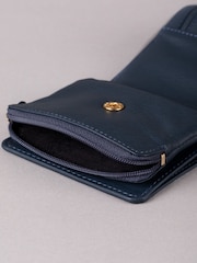 Lakeland Leather Blue Mini Icon Flapover Purse - Image 4 of 5