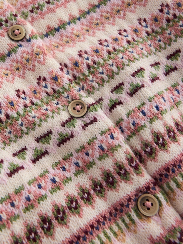 Rosa - Boden Edie Strickjacke mit Norwegermuster - Bild 3 von 3 Rosa - Boden Edie Strickjacke mit Norwegermuster - Bild 3 von 3