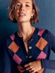 Bleumarin albastru - Boden Crew Neck Jacquard Dress - Imaginea 2 din 6