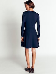 Bleumarin albastru - Boden Crew Neck Jacquard Dress - Imaginea 3 din 6