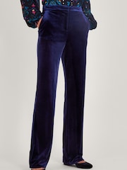 Monsoon Blue Blake Kick Flare Trousers - Image 2 of 4