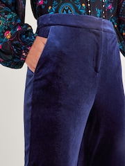 Monsoon Blue Blake Kick Flare Trousers - Image 3 of 4