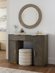 Dark Grey Valencia 1 Drawer 2 Doors Solid Mango Wood Dressing Table - Image 1 of 14