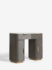 Dark Grey Valencia 1 Drawer 2 Doors Solid Mango Wood Dressing Table - Image 10 of 14