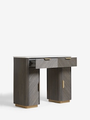 Dark Grey Valencia 1 Drawer 2 Doors Solid Mango Wood Dressing Table - Image 11 of 14