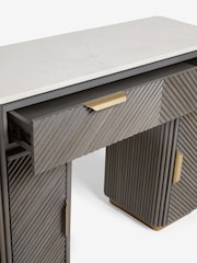 Dark Grey Valencia 1 Drawer 2 Doors Solid Mango Wood Dressing Table - Image 12 of 14