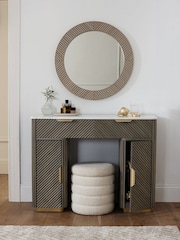 Dark Grey Valencia 1 Drawer 2 Doors Solid Mango Wood Dressing Table - Image 2 of 14