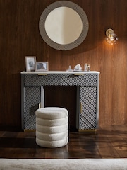 Dark Grey Valencia 1 Drawer 2 Doors Solid Mango Wood Dressing Table - Image 4 of 14