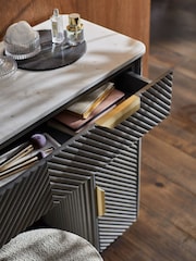 Dark Grey Valencia 1 Drawer 2 Doors Solid Mango Wood Dressing Table - Image 6 of 14