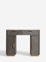 Dark Grey Valencia 1 Drawer 2 Doors Solid Mango Wood Dressing Table - Image 8 of 14