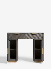 Dark Grey Valencia 1 Drawer 2 Doors Solid Mango Wood Dressing Table - Image 9 of 14
