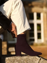Russell & Bromley Brown Suede Carrington Ankle Block Heel Sock Boots - Image 1 of 6
