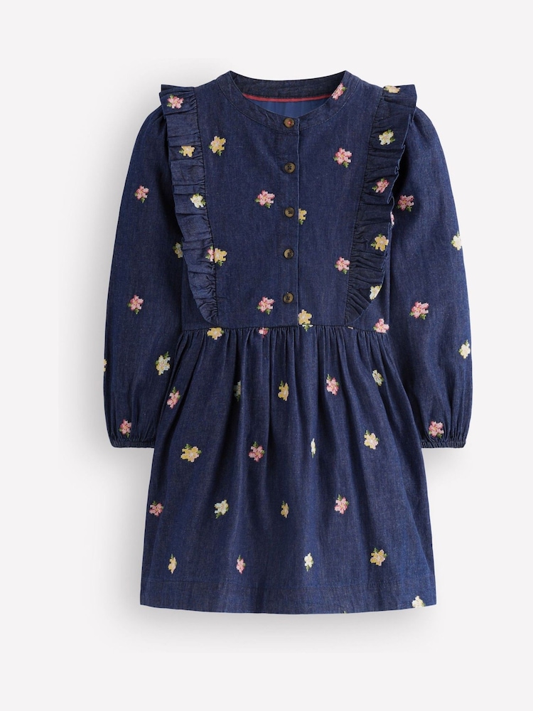 Azul - Vestido camisero Winnie con volantes decorativos de Boden - Imagen 1 de 3