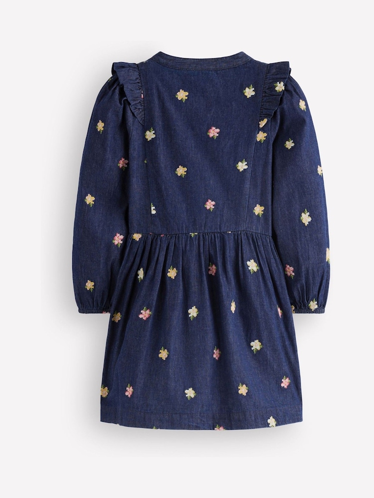 Azul - Vestido camisero Winnie con volantes decorativos de Boden - Imagen 2 de 3