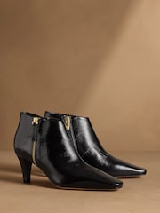 Russell & Bromley Black Eel Print Morris Side Zip Ankle Boots - Image 1 of 7