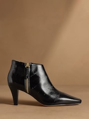 Russell & Bromley Black Eel Print Morris Side Zip Ankle Boots - Image 2 of 7