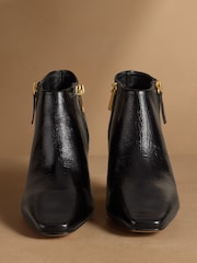 Russell & Bromley Black Eel Print Morris Side Zip Ankle Boots - Image 3 of 7