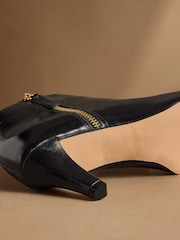 Russell & Bromley Black Eel Print Morris Side Zip Ankle Boots - Image 5 of 7