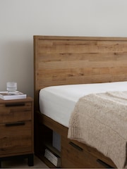 Oak Effect Bronx Platform Bed Frame with Storage - Image 2 of 8