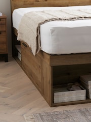 Oak Effect Bronx Platform Bed Frame with Storage - Image 3 of 8
