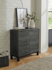 Black Bronx Oak Effect Small Sideboard - Image 1 of 11