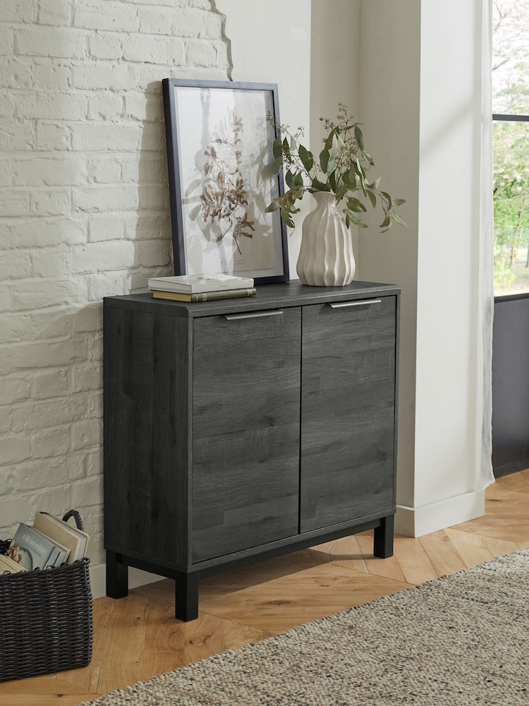 Black Bronx Oak Effect Small Sideboard - Image 1 of 11
