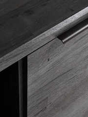 Black Bronx Oak Effect Small Sideboard - Image 11 of 11