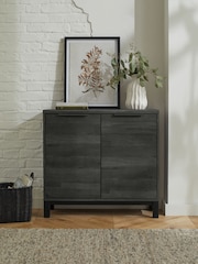 Black Bronx Oak Effect Small Sideboard - Image 3 of 11
