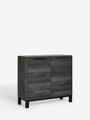 Black Bronx Oak Effect Small Sideboard - Image 9 of 11
