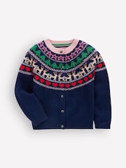 Blau - Boden Edie Strickjacke mit Norwegermuster - Bild 1 von 3