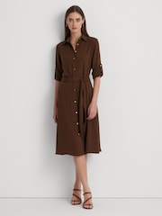 Lauren Ralph Lauren Natural Fit and Flare Shirtdress - Image 1 of 5