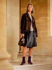 Russell & Bromley Burgundy Suede Wilson Stretch Ankle Boots - Image 3 of 4