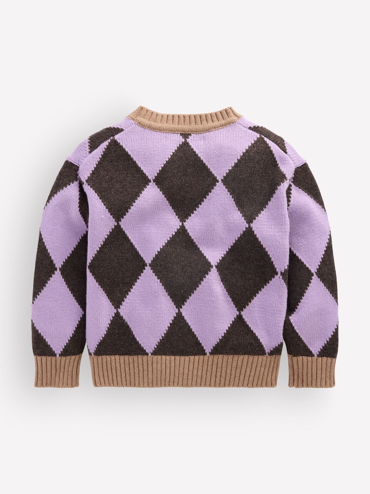 Lila - Boden Strickjacke mit lustigem Motiv - Bild 2 von 3 Lila - Boden Strickjacke mit lustigem Motiv - Bild 2 von 3