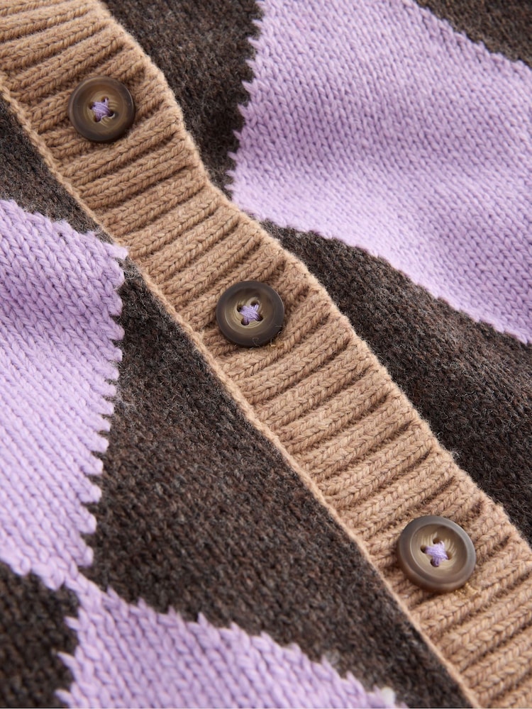 Lila - Boden Strickjacke mit lustigem Motiv - Bild 3 von 3 Lila - Boden Strickjacke mit lustigem Motiv - Bild 3 von 3