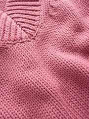Boden Pink Lucy Cotton V-Neck Jumper - Image 7 of 7