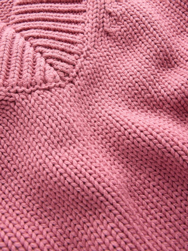 Boden Pink Lucy Cotton V-Neck Jumper - Image 7 of 7