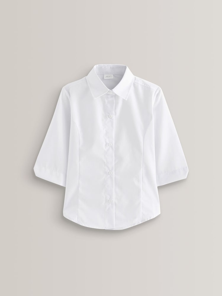 White Regular Fit 2 Pack Three Quarter Sleeve School Blouses (3-17yrs) - Image 2 of 7
