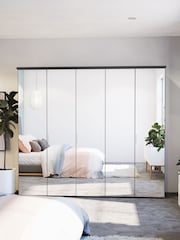 Wiemann Peyton Graphite Mirror Semi Fitted 5 Door Wardrobe - Image 1 of 6