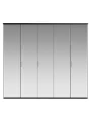 Wiemann Peyton Graphite Mirror Semi Fitted 5 Door Wardrobe - Image 2 of 6