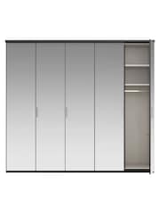 Wiemann Peyton Graphite Mirror Semi Fitted 5 Door Wardrobe - Image 5 of 6
