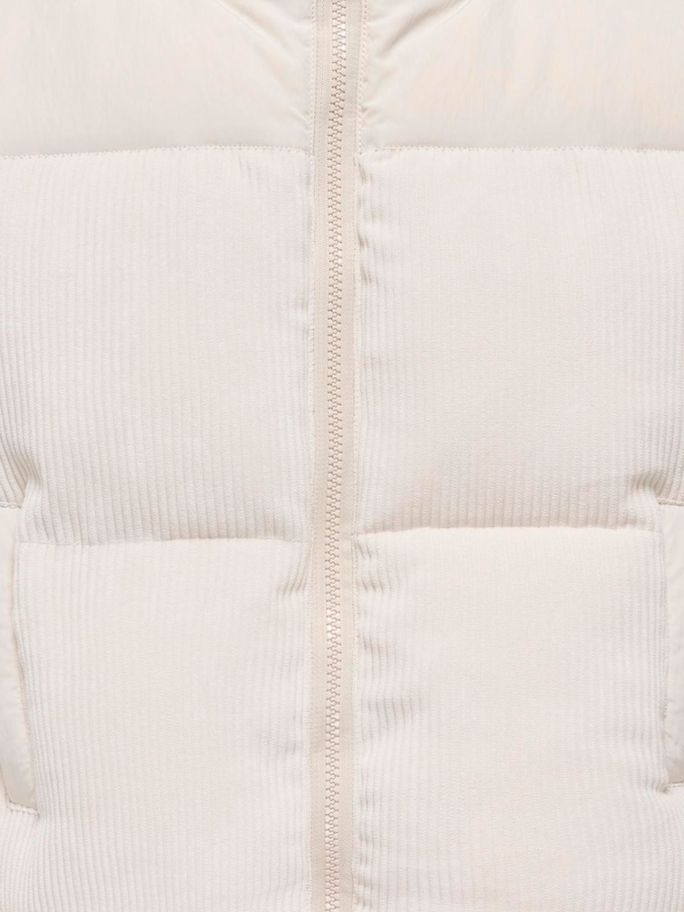 ONLY KIDS Cream Zip Through Puffer Jacket With Teddy Mix - Image 3 of 3
