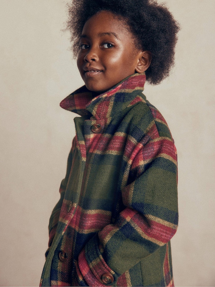 Boden Green Wool Check Coat - Image 2 of 7 Boden Green Wool Check Coat - Image 2 of 7