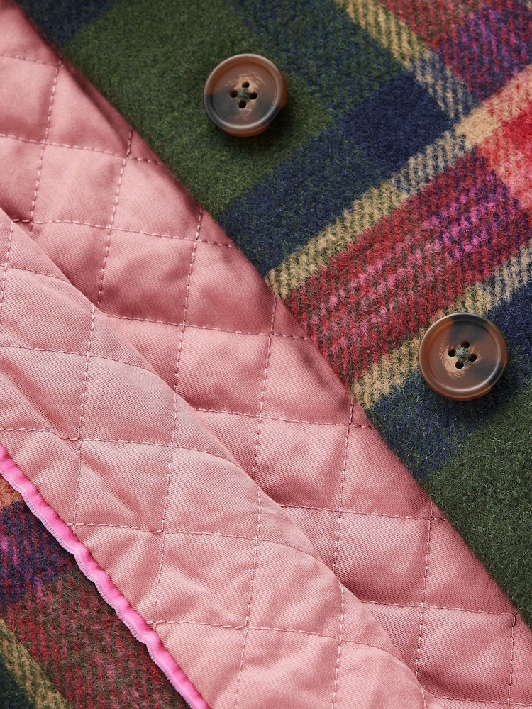Boden Green Wool Check Coat - Image 7 of 7 Boden Green Wool Check Coat - Image 7 of 7