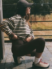 self. Chocolate Brown Capri Sports Leggings - Image 3 of 5