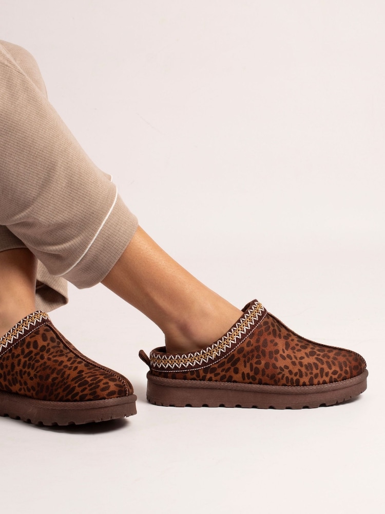 Lunar Brown Selena Ocelot Slippers - Image 1 of 6