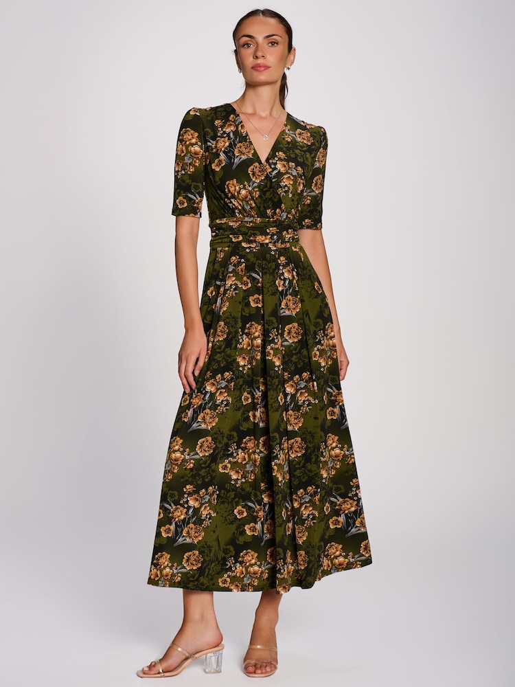 Jolie Moi Green Printed Jersey Maxi Dress - Image 1 of 6 Jolie Moi Green Printed Jersey Maxi Dress - Image 1 of 6